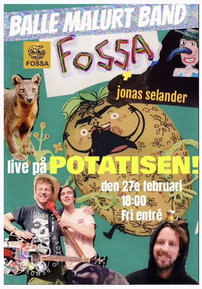 BALLE MALURT BAND, FOSSA och JONAS SELANDER live på POTATISEN