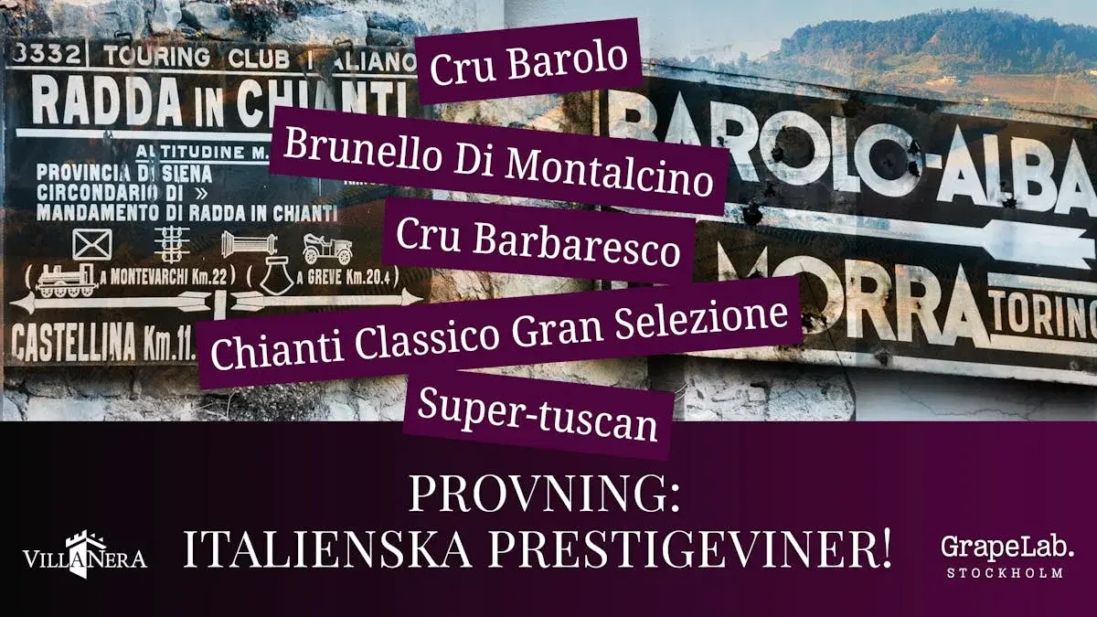 Vinprovning - Italienska prestigeviner!